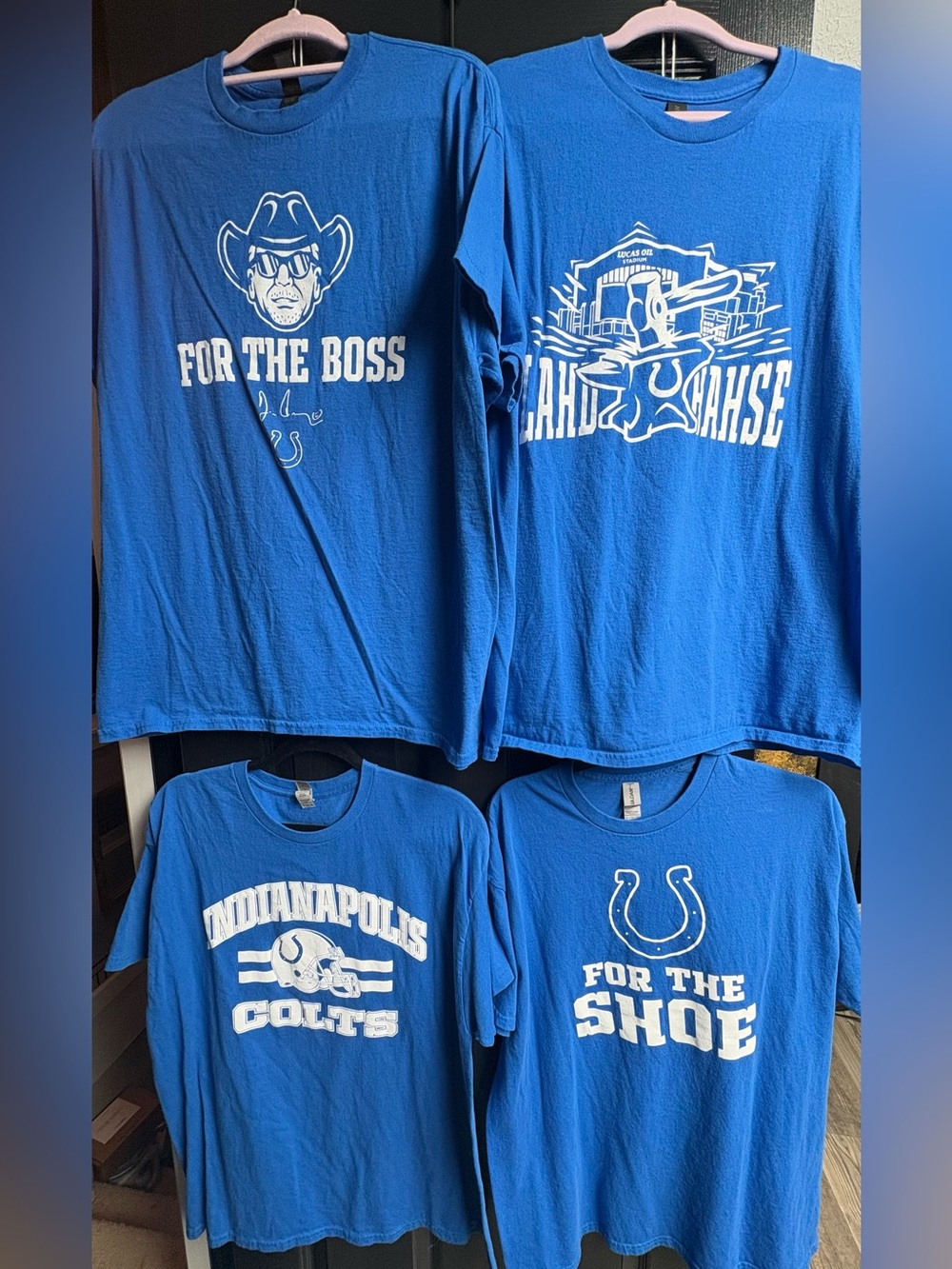 Men’s 4 Indianapolis Colts Blue Graphic T-Shirts